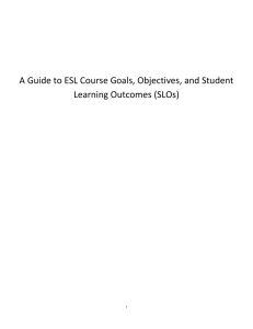 A Guide to ESL Course Goals, Objectives, and Student Learning