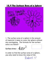 10.9 The Surface Area of a Sphere
