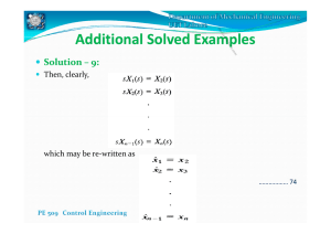 Additional Solved Examples Additional Solved Examples Example