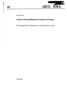 Guide for the Qualification of Software Products