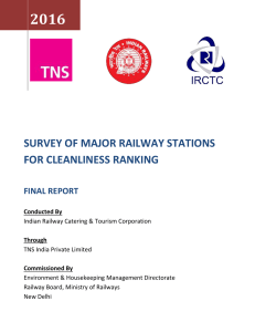 SURVEY OF MAJOR RAILWAY STATIONS FOR