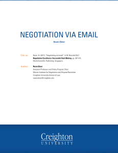 negotiation via email - Creighton University