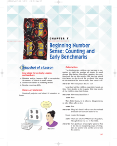 Beginning Number Sense: Counting and Early Benchmarks