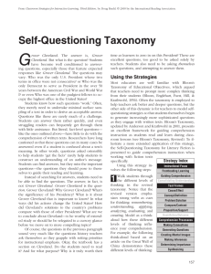 Self-Questioning Taxonomy - Oklahoma State Regents for Higher