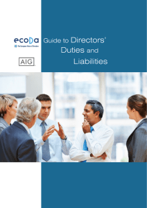 Guide to Directors` Duties and Liabilities