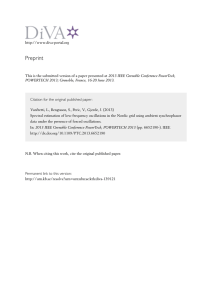 Spectral estimation of low-frequency oscillations in the Nordic grid