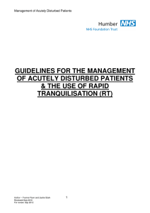 GUIDELINES FOR THE MANAGEMENT OF ACUTELY DISTURBED