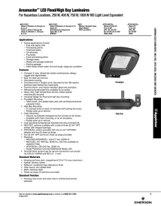 Areamaster LED Flood Light / High Bay Luminaires Catalog Pages