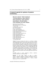 A research agenda for systems of systems architecting Ricardo