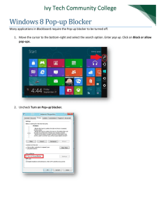 Windows 8 Pop-up Blocker - Ivy Tech -