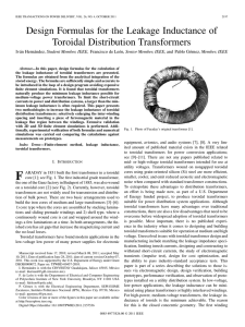 Design Formulas for the Leakage Inductance of Toroidal Distribution