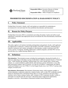 Prohibited Discrimination and Harassment Policy