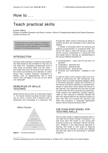 How to . . . Teach practical skills