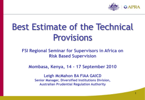 Best Estimate of the Technical Provisions