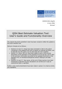 QIS4 Best Estimate Valuation Tool: User`s Guide and