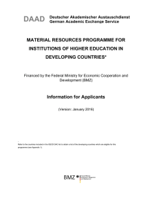 MATERIAL RESOURCES PROGRAMME FOR INSTITUTIONS OF