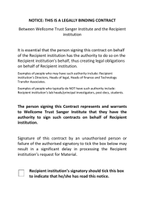 MATERIALS TRANSFER AGREEMENT