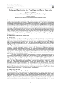 Design and Fabrication of a Pedal Operated Power Generator