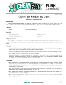 Case of the Sunken Ice Cube