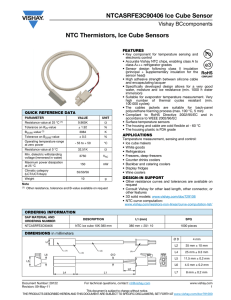 NTC Thermistors, Ice Cube Sensors NTCASRFE3C90406