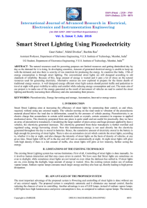 Smart Street Lighting Using Piezoelectricity