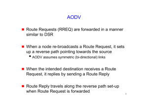 g Route Requests (RREQ) are forwarded in a manner similar to