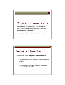 Outputs/outcomes/impacts: A framework for objectifying key aspects