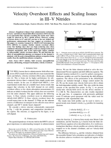 Velocity Overshoot Effects and Scaling Issues in III–V Nitrides