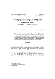 Advantages and limitations in the use of impact factor measures for