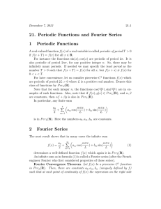 21. Periodic Functions and Fourier Series 1 Periodic Functions 2