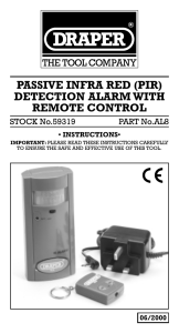 passive infra red (pir) detection alarm with remote