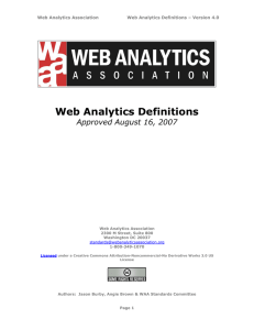 Web Analytics Definitions – Web Analytics