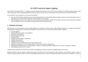 EU GPP Criteria for Indoor Lighting