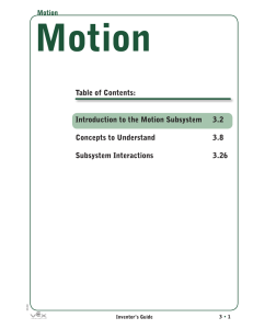 Table of Contents: Introduction to the Motion Subsystem 3.2