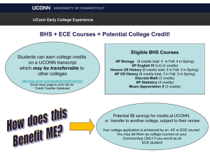 UCONN ECE Credit Opportunities