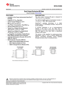 Dual 2-Input Exclusive-OR Gate, SN74LVC2G86 (Rev. I)