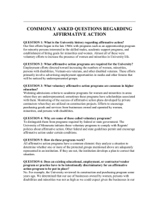 commonly asked questions regarding affirmative action