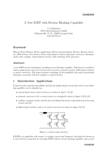 A New IGBT with Reverse Blocking Capability Keywords Abstract 1