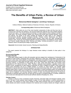 The Benefits of Urban Parks, a Review of Urban Research