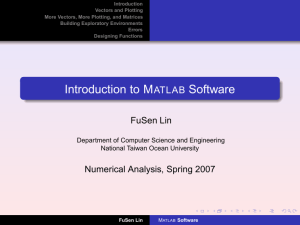 Introduction to MATLAB Software