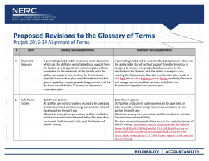 Proposed Glossary revisions