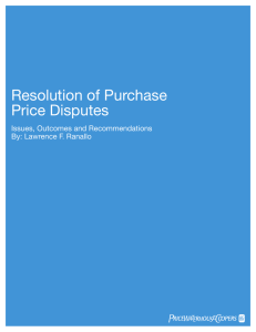 Resolution of Purchase Price Disputes