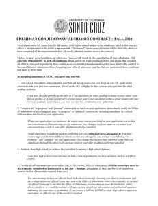 Conditions of Admissions Contract - Frosh 2016