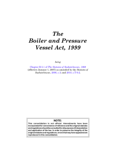 Boiler and Pressure Vessel Act, 1999