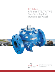 KF Valves KF Series T/TE/ TW/TWE One