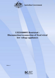 Disconnection/reconnection of fixed wired low voltage appliances