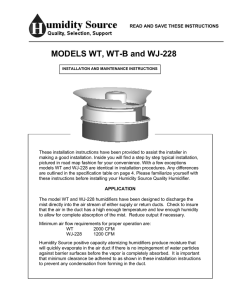 Walton WT Humidifier Owners Manual