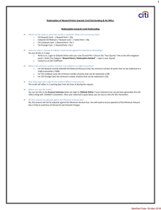 Redemption of Reward Points towards Card Outstanding