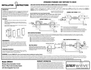 Instruction Manual - Enerwave Home Automation