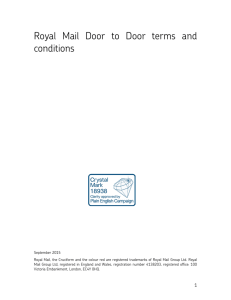 Royal Mail Door to Door terms and conditions
